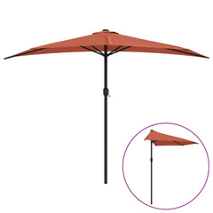 vidaXL Balcony Parasol with Aluminium Pole Terracotta 300x155x223 cm Half 2