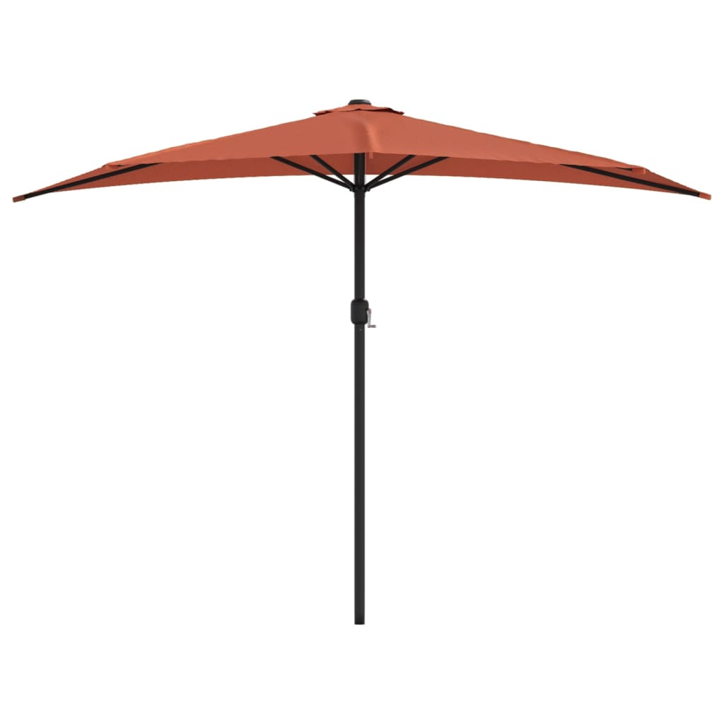 vidaXL Balcony Parasol with Aluminium Pole Terracotta 300x155x223 cm Half 3