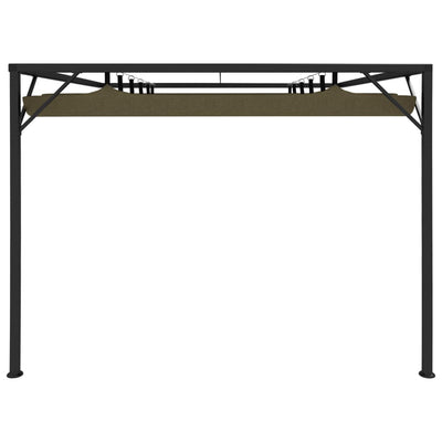 Garden Wall Gazebo with Retractable Roof 3x3 m Taupe 180 g/m²