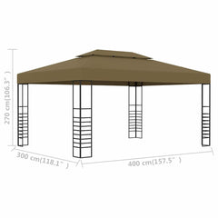 Gazebo Taupe 3 x 4 m