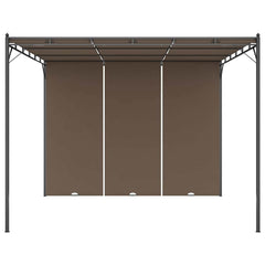 Garden Gazebo with Side Curtain Taupe 3 x 3 x 2.25 m