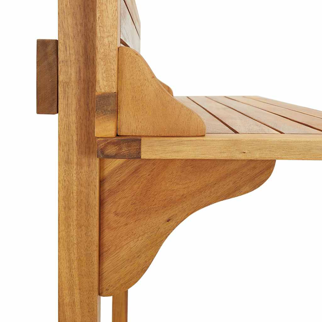 vidaXL Bar Table | Natural wood | Solid acacia wood | Medium | Footrest 6