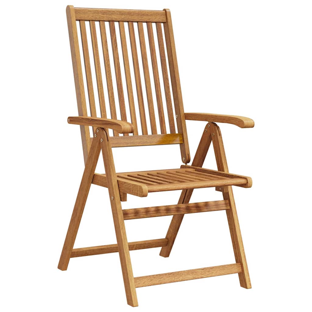 Reclining Garden Chairs Natural Solid Acacia Wood 3 pcs Natural