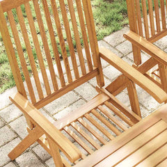 Reclining Garden Chairs Natural Solid Acacia Wood 3 pcs Natural