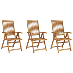 Reclining Garden Chairs Natural Solid Acacia Wood 3 pcs Natural