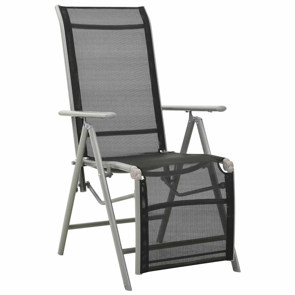 312197 vidaXL Reclining Garden Chairs 2 pcs Textilene and Aluminium Silver 2