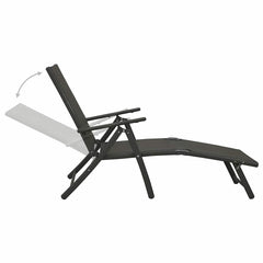 vidaXL 3 Piece Garden Lounge Set Textilene and Aluminium Black 5