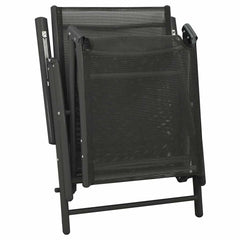 vidaXL 3 Piece Garden Lounge Set Textilene and Aluminium Black 6