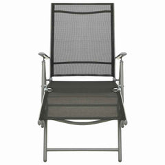 vidaXL 3 Piece Garden Lounge Set Textilene and Aluminium Silver 4