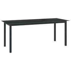 Garden Table Aluminium and Glass Black 190 cm 90 cm