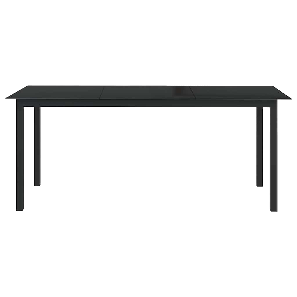 Garden Table Aluminium and Glass Black 190 cm 90 cm