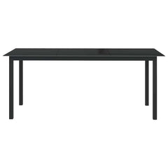 Garden Table Aluminium and Glass Black 190 cm 90 cm