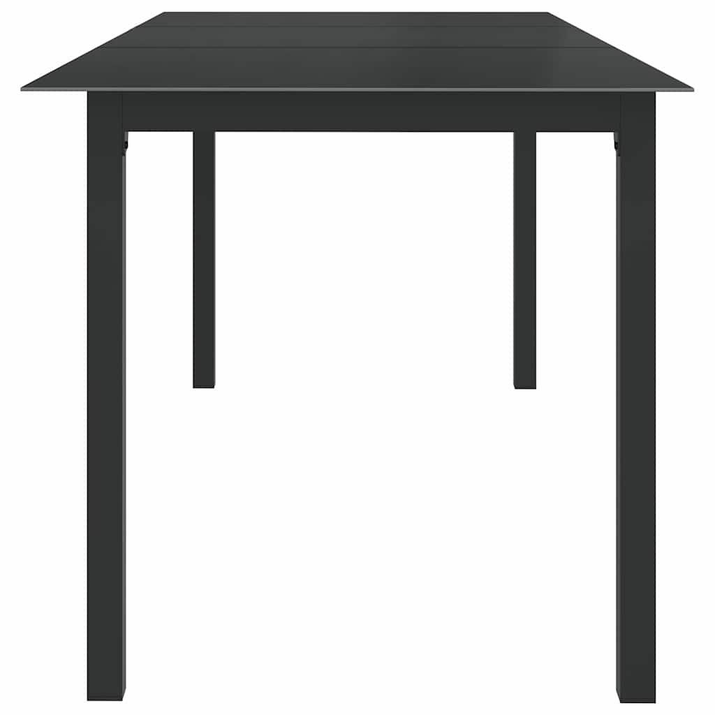 Garden Table Aluminium and Glass Black 190 cm 90 cm