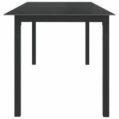 Garden Table Aluminium and Glass Black 190 cm 90 cm