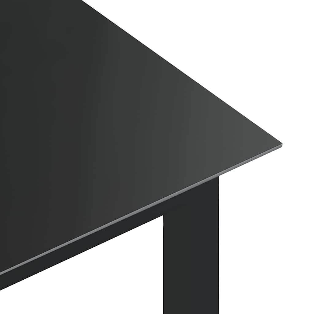 Garden Table Aluminium and Glass Black 190 cm 90 cm