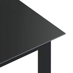 Garden Table Aluminium and Glass Black 190 cm 90 cm