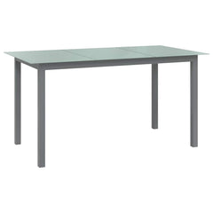Garden Table Aluminium and Glass Light grey 150 cm 90 cm