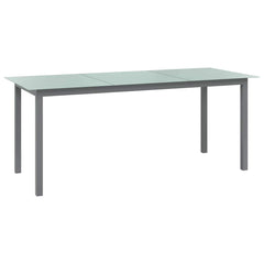 Garden Table Aluminium and Glass Light grey 190 cm 90 cm