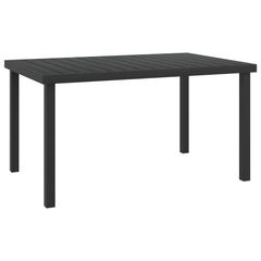 Garden Table 140x90x74 cm Aluminium and WPC Black