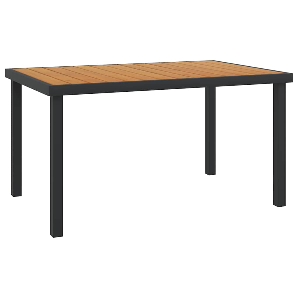 Garden Table 140x90x74 cm Aluminium and WPC Brown