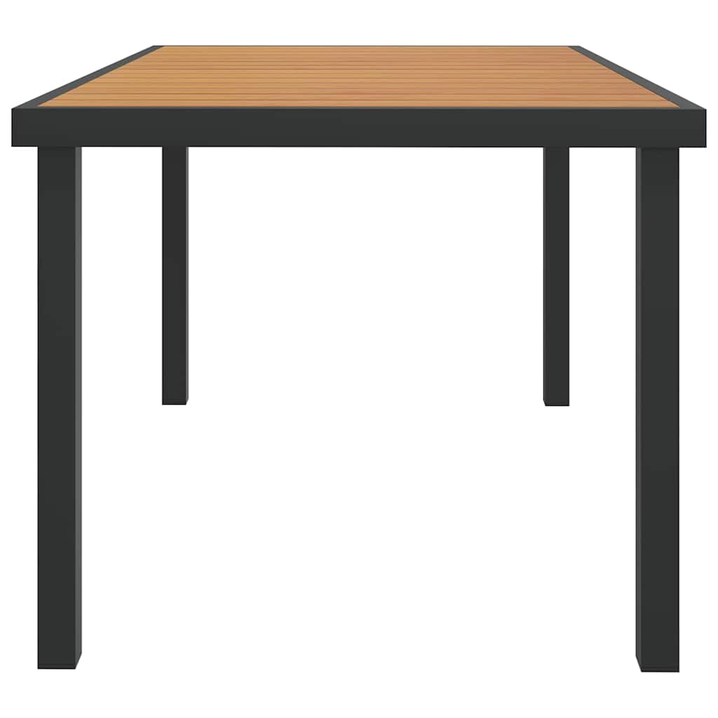 Garden Table 140x90x74 cm Aluminium and WPC Brown