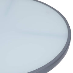 vidaXL Garden Table | Light Grey | Steel, Glass | Small |  Durable 3