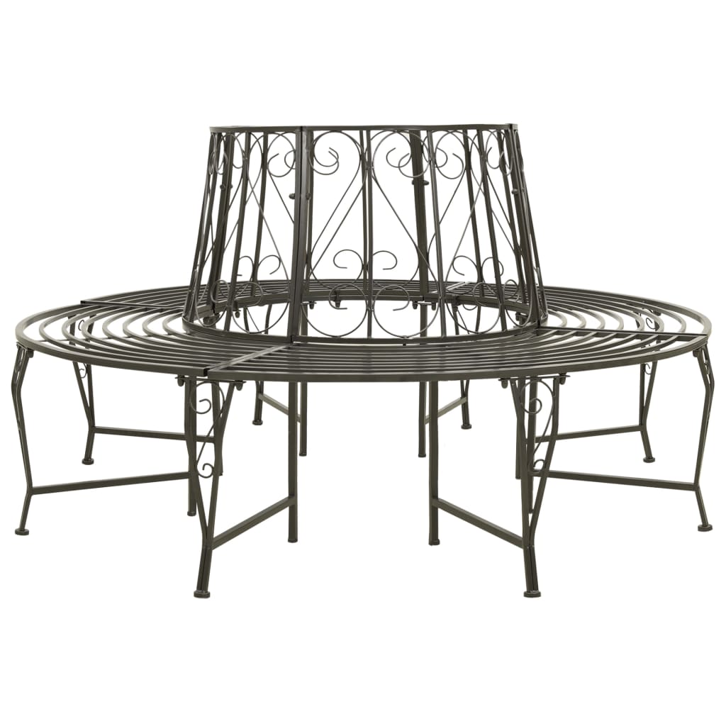 vidaXL Garden Tree Bench 160 cm Steel 1