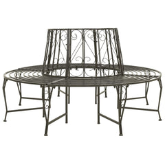 vidaXL Garden Tree Bench 160 cm Steel 1