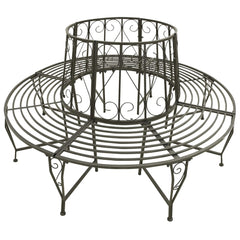 vidaXL Garden Tree Bench 160 cm Steel 2