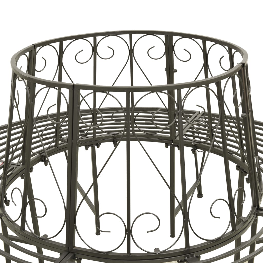 vidaXL Garden Tree Bench 160 cm Steel 5