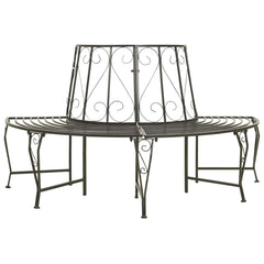 vidaXL Garden Half Round Tree Bench 160 cm Steel 1
