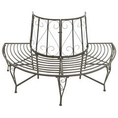 vidaXL Garden Half Round Tree Bench 160 cm Steel 2