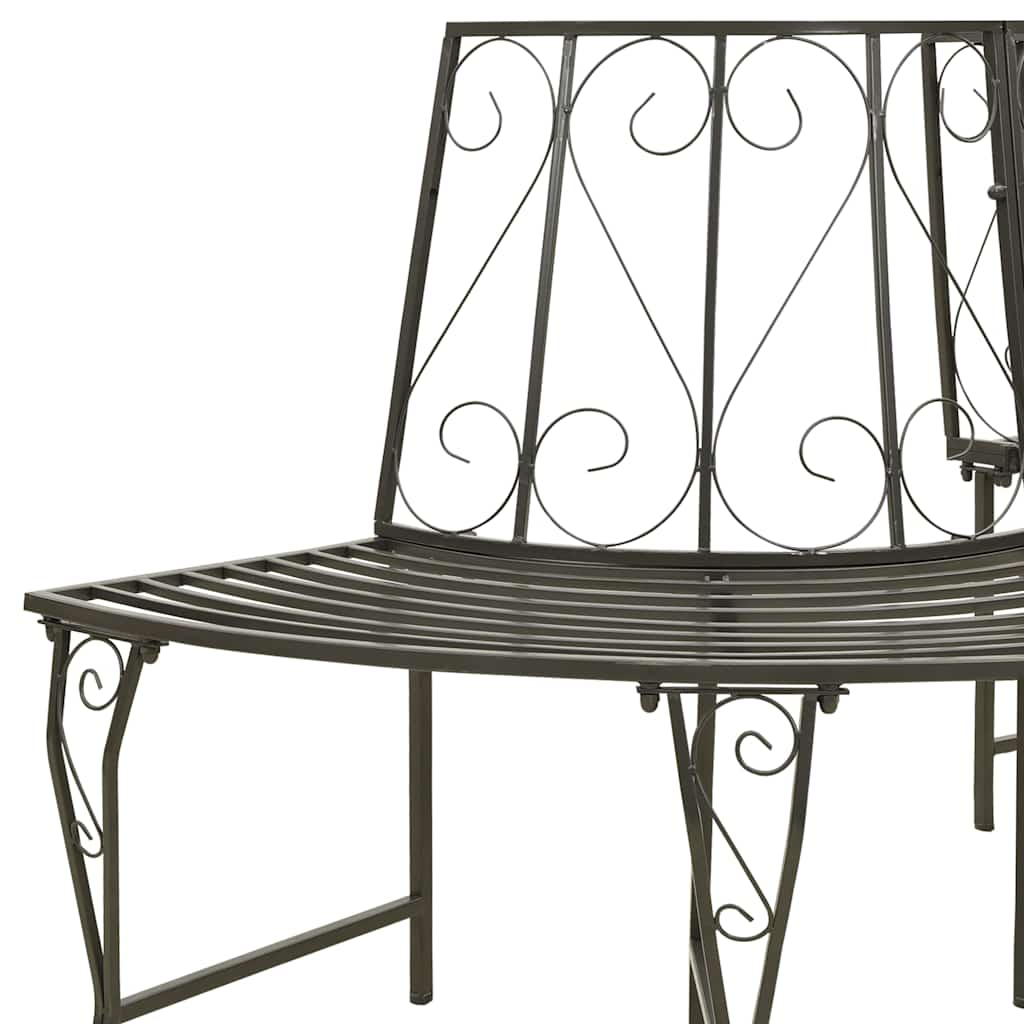 vidaXL Garden Half Round Tree Bench 160 cm Steel 4