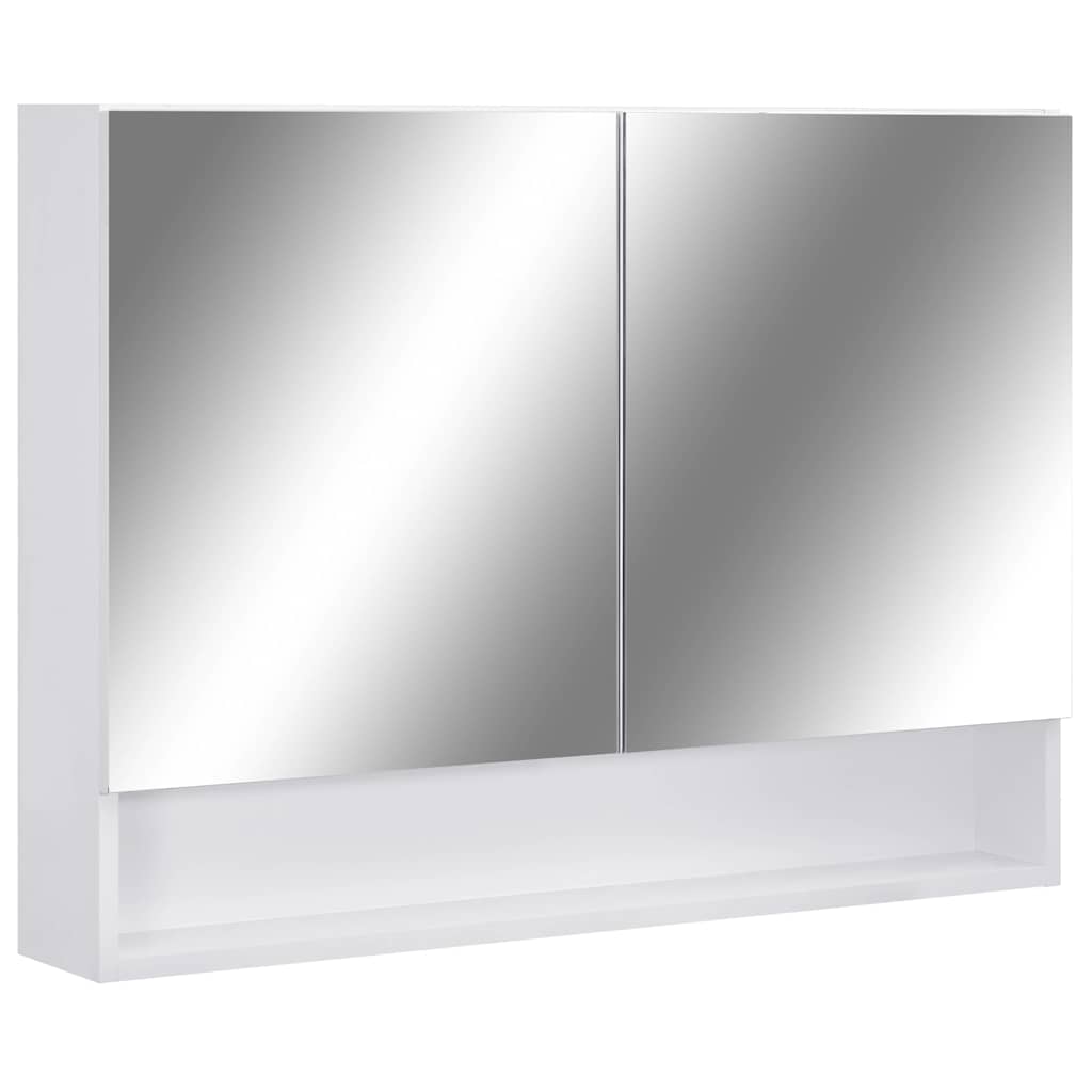 LED Bathroom Mirror Cabinet 80x15x60 cm MDF White