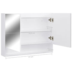 LED Bathroom Mirror Cabinet 80x15x60 cm MDF White