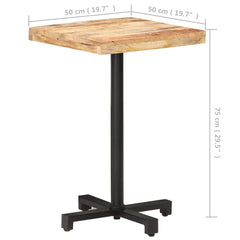 vidaXL Bistro Table Square 50x50x75 cm Rough Mango Wood 6