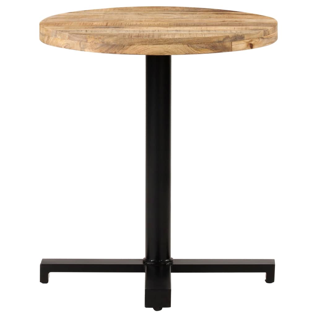 vidaXL Bistro Table Round Ø70x75 cm Rough Mango Wood 2