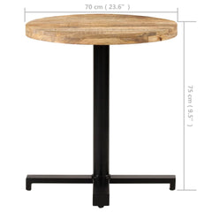 vidaXL Bistro Table Round Ø70x75 cm Rough Mango Wood 6