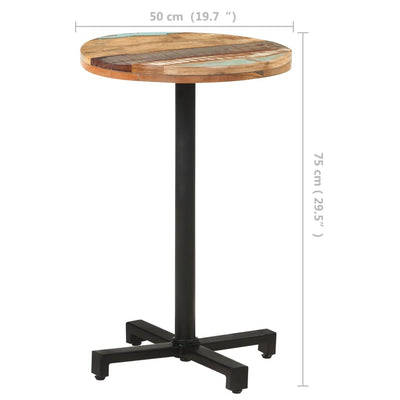 Bistro Table Round Ø50x75 cm Solid Reclaimed Wood