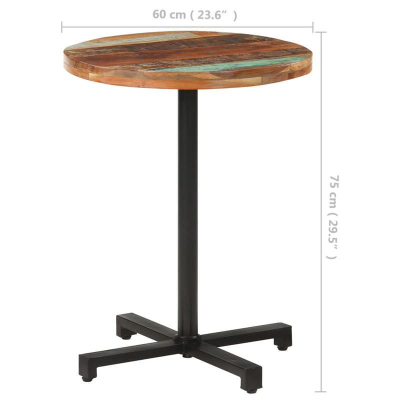 Bistro Table Round Ø60x75 cm Solid Reclaimed Wood