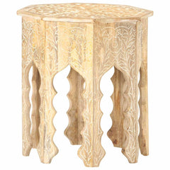 320372 vidaXL Side Table Ø48 cm Solid Mango Wood 4