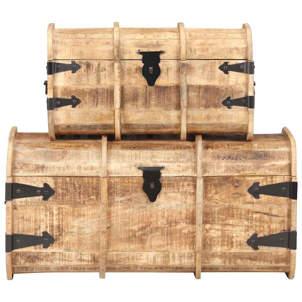 vidaXL Storage Chests 2 Pieces Solid Mango Wood 2