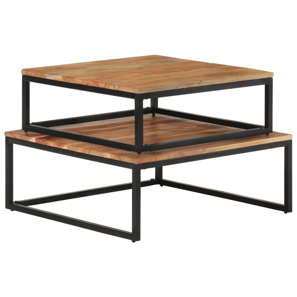 vidaXL Nesting Coffee Tables 2 pcs Solid Acacia Wood 2