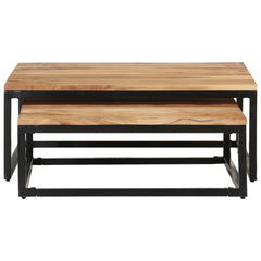 vidaXL Nesting Coffee Tables 2 pcs Solid Acacia Wood 3