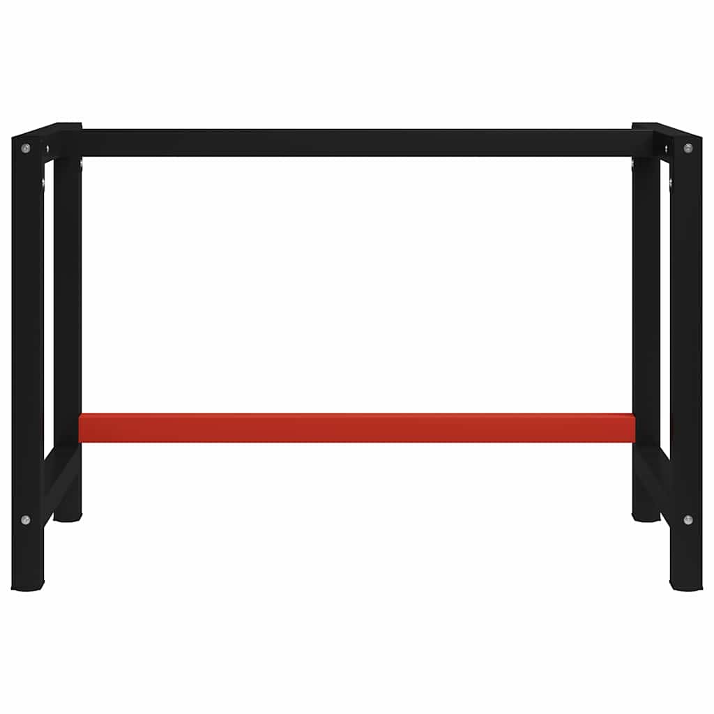 vidaXL Work Bench Frame Metal 120x57x79 cm Black and Red 3