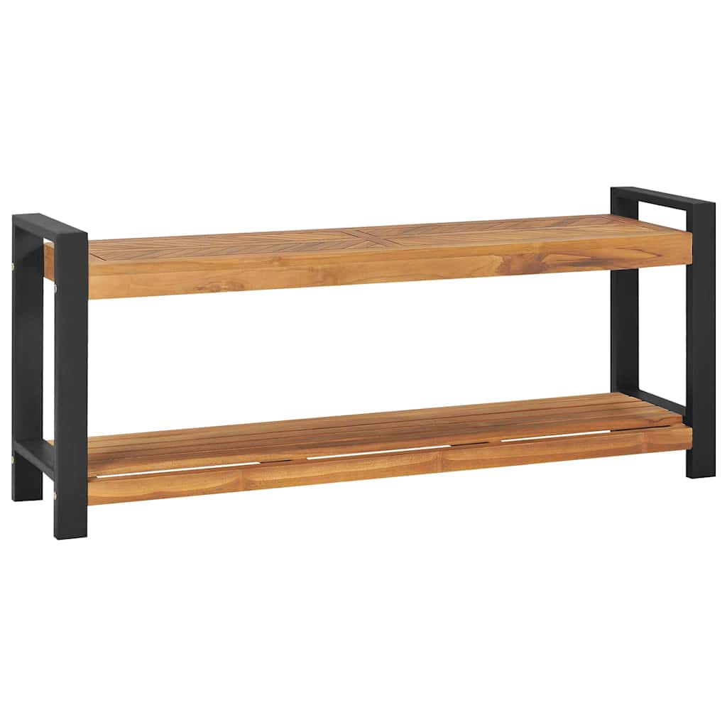 Bench 120 cm Solid Teak Wood Black