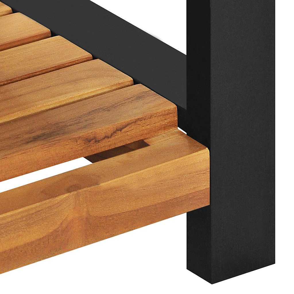 Bench 120 cm Solid Teak Wood Black