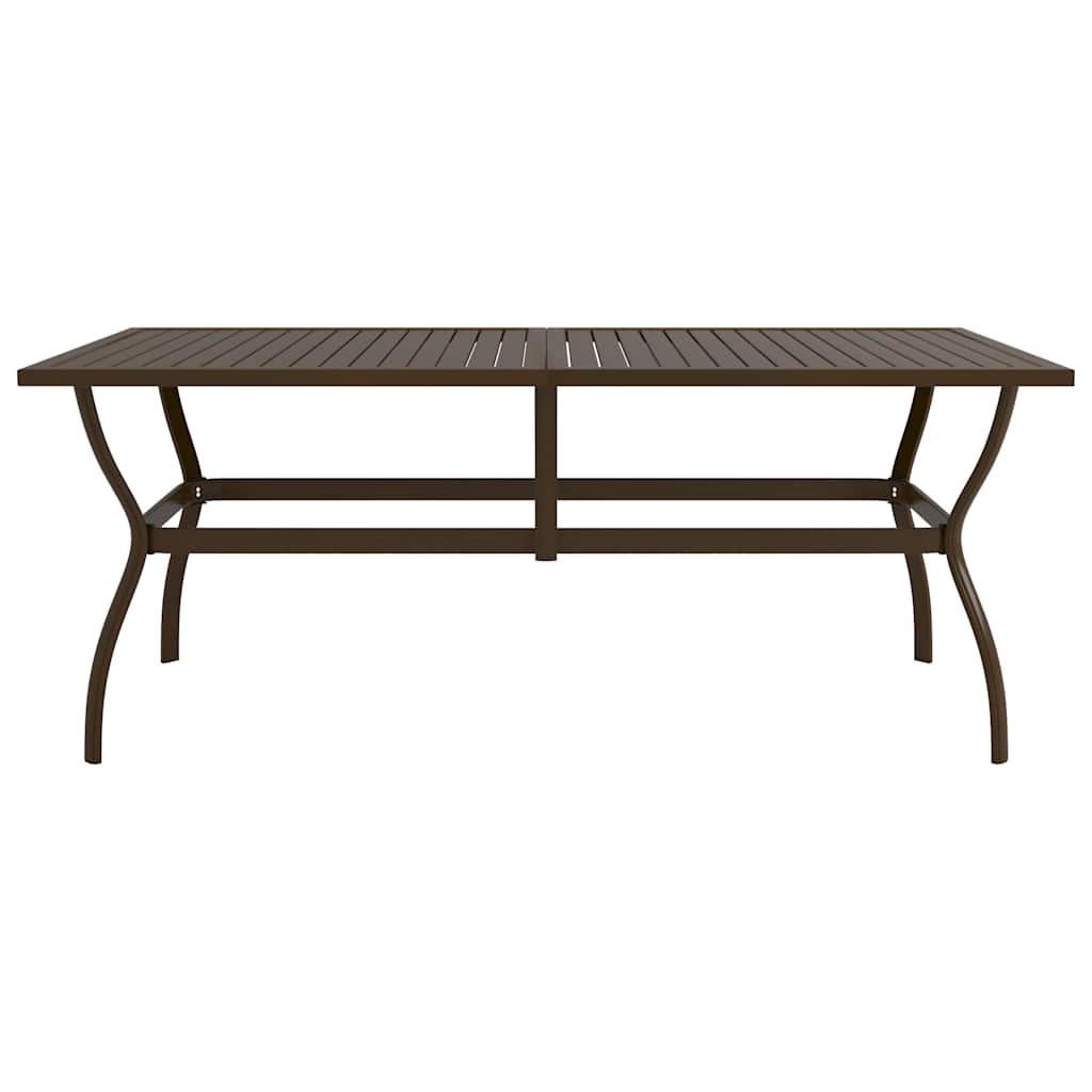 Garden Table Steel Brown 190 cm 80 cm