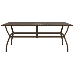 Garden Table Steel Brown 190 cm 80 cm