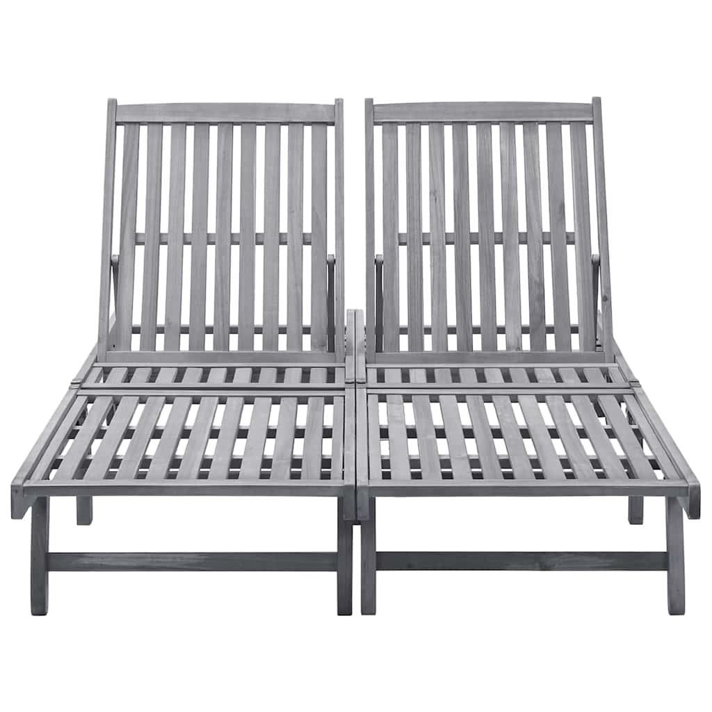 Solid Acacia Wood 2-Person sun lounger